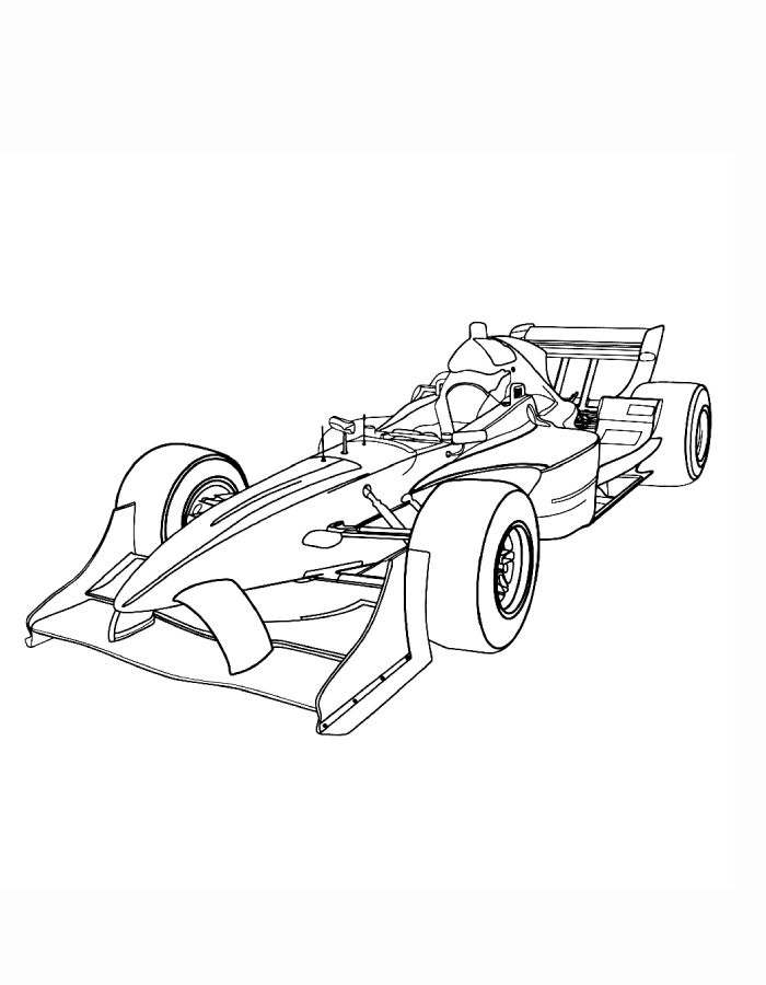 Formula 1 Race Car Printable Pdf Coloring Page