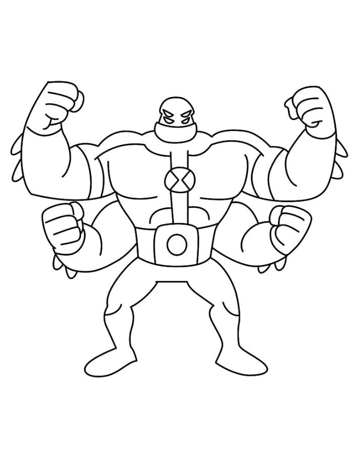 Four Arms From Ben 10 Coloring Page