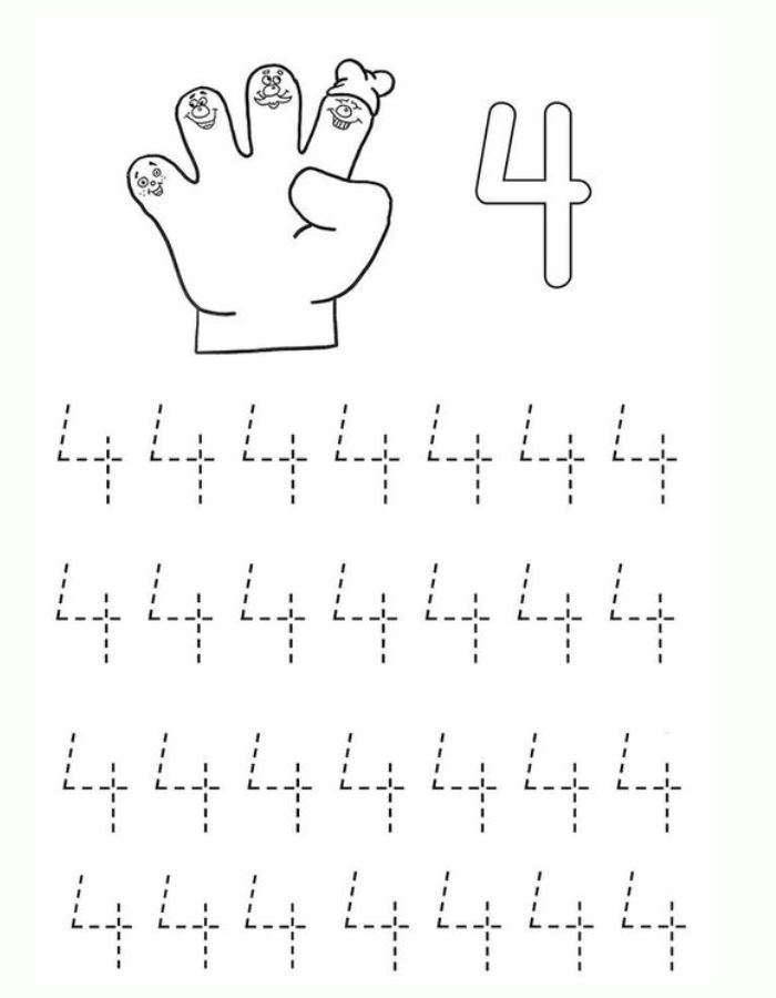 Four Finger Coloring Page