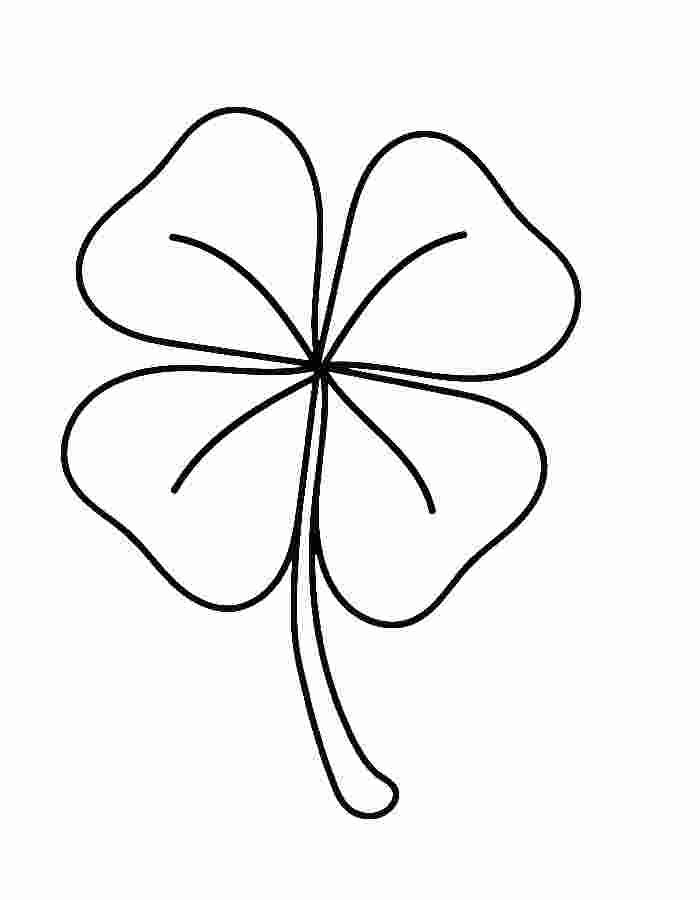 Four Leaf Clover For Good Luck Coloring Page