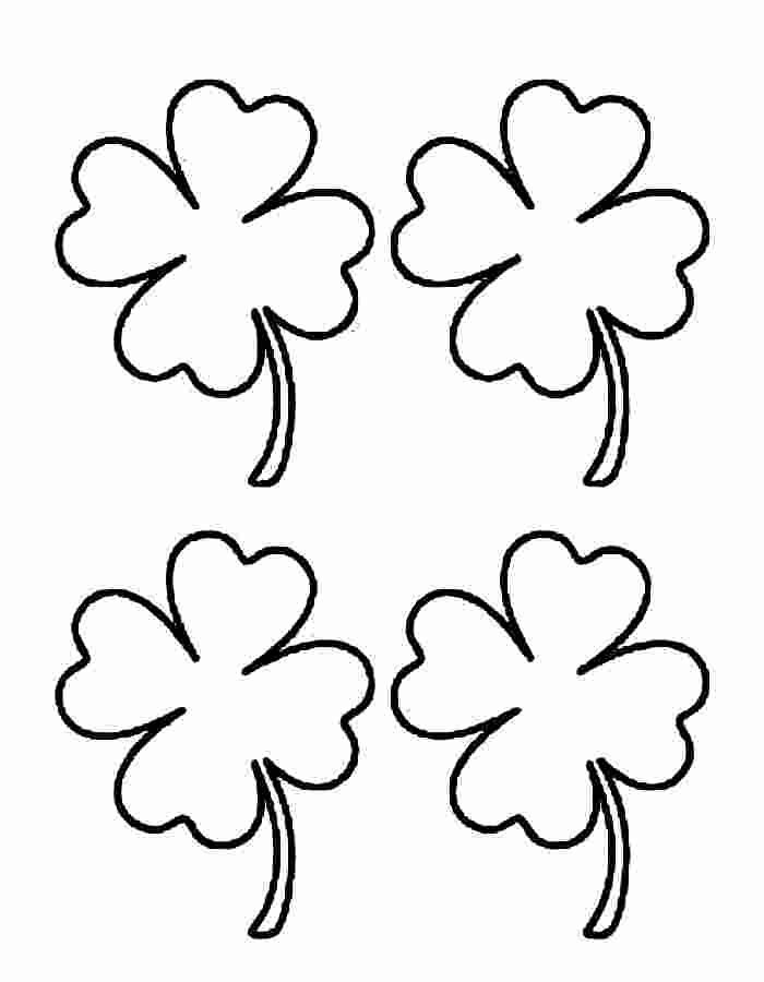 Four Leaf Clover Outline Coloring Page