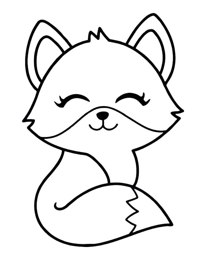 Fox Cute Animal Coloring Page