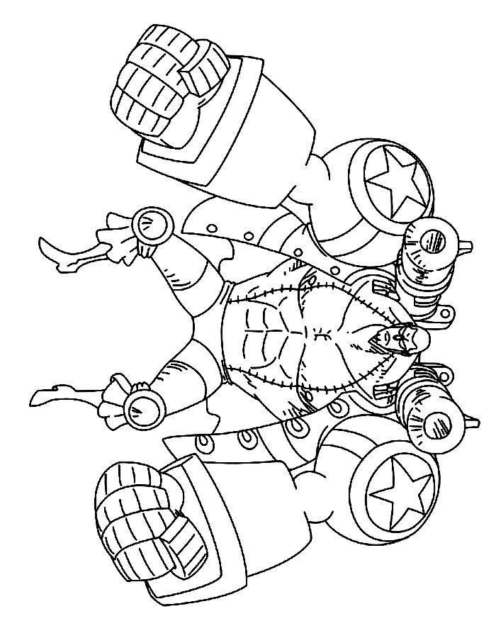 Franky One Piece Coloring Page