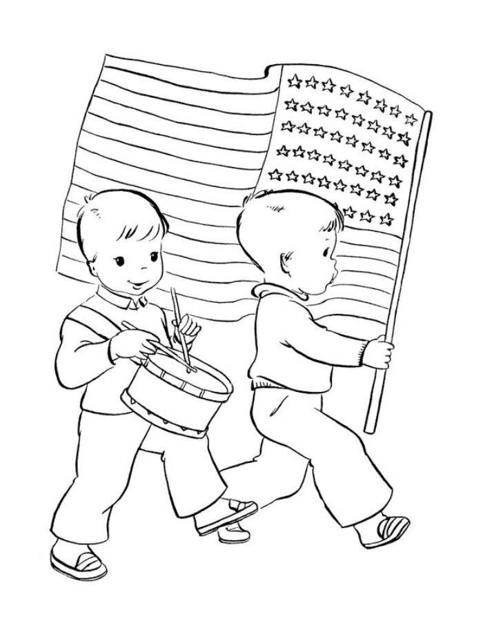 Free American Flag Coloring Page