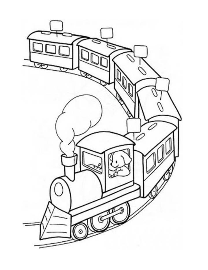 Free & Easy To Print Train Coloring Page