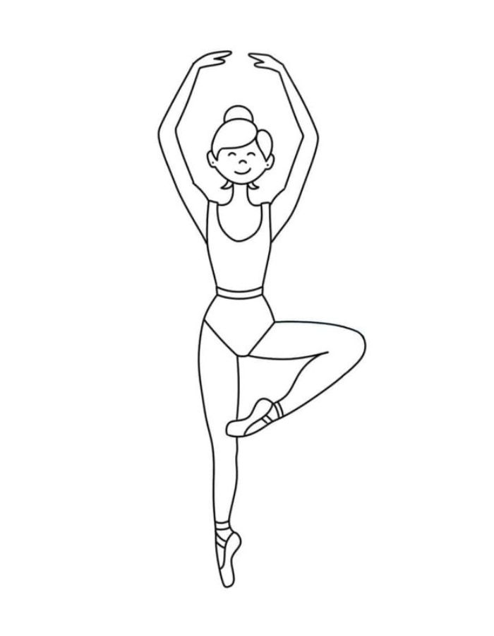 Free Ballet Outline Coloring Page