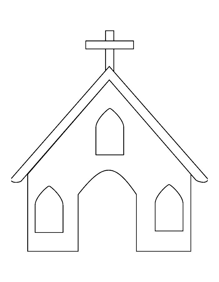 Free church pictures drawing coloring page