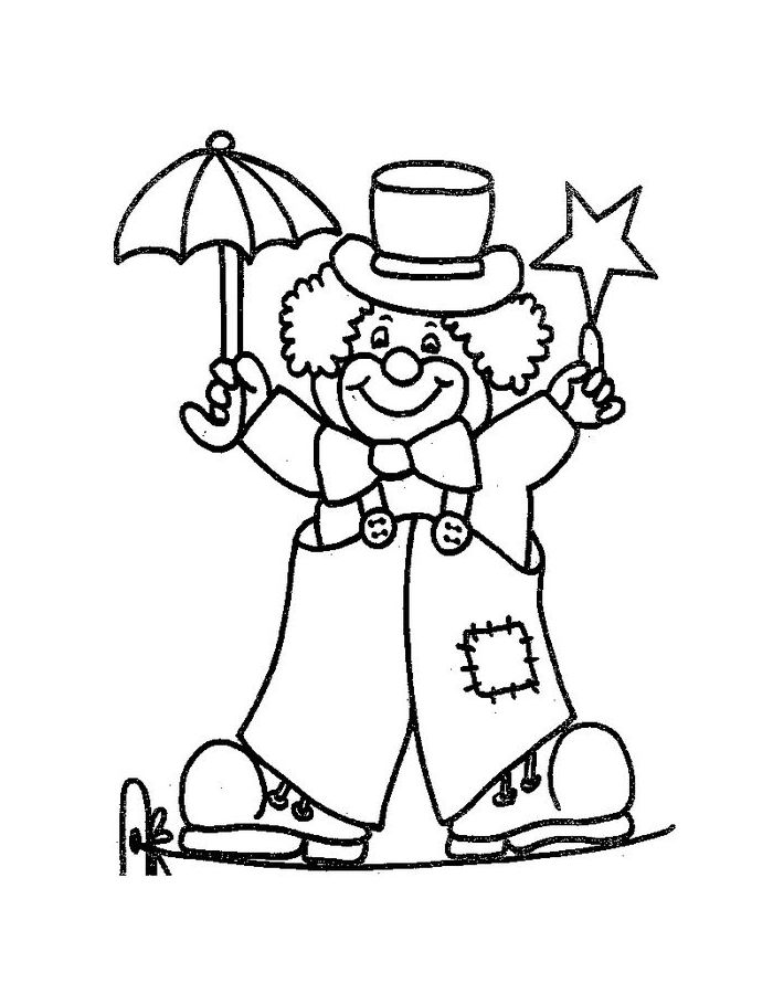 Free Clown Coloring Page