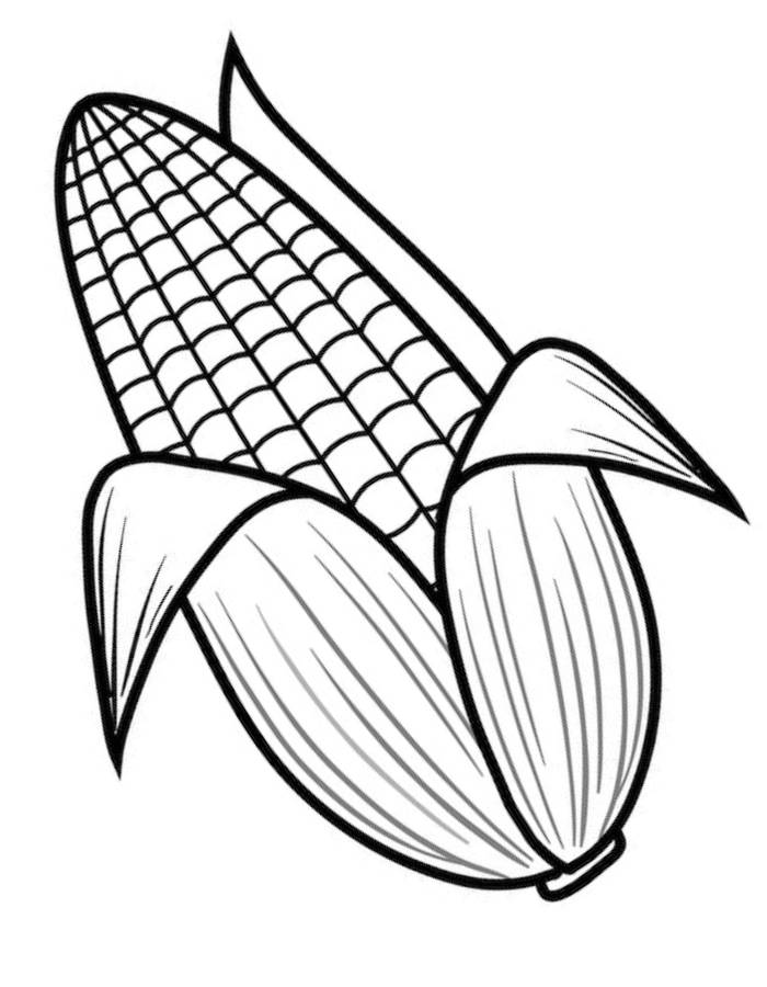 free corn coloring page