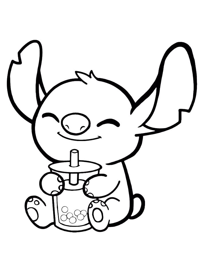 Free Cute Stitch Drawing Pdf Coloring Page