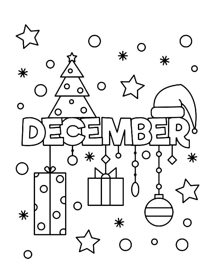 Free December Printable Pdf Download Coloring Page