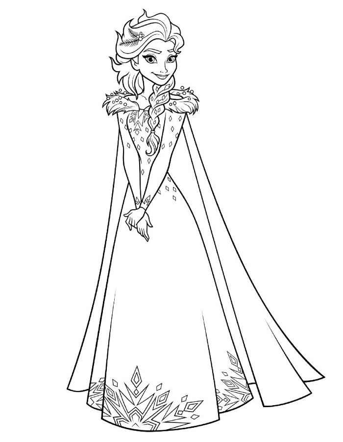 Frozen Queen Elsa Coloring Page