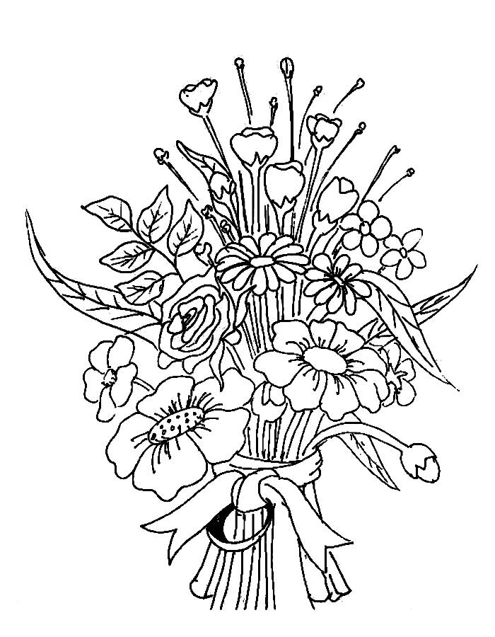 Free Flower Bouquet Coloring Page