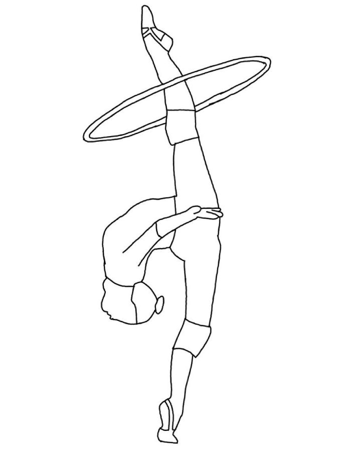 Free Gymnastics Outline Pdf Coloring Page