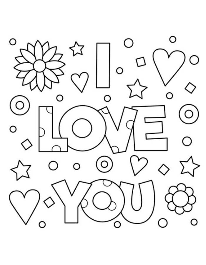 Free I Love Printable Pdf Coloring Page