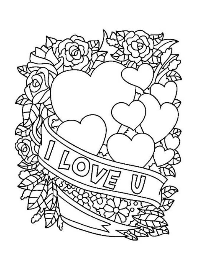 Free I Love You For Adults Coloring Page