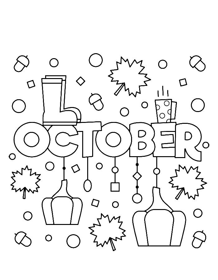 Free October Printable Coloring Page