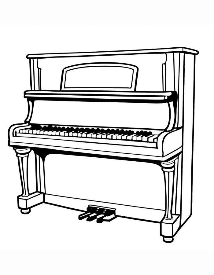 Free Piano Coloring Page