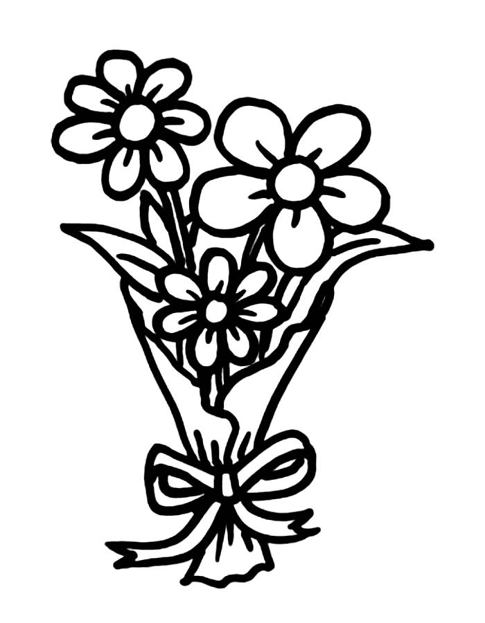 Free Printable Bouquet Of Flowers Coloring Page