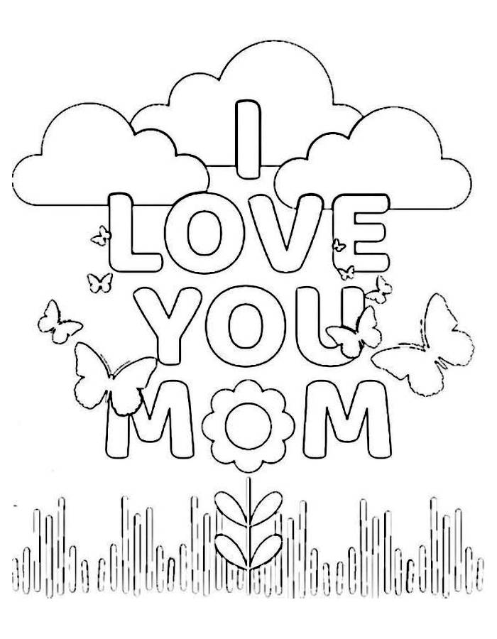 Free Printable For Mom Coloring Page