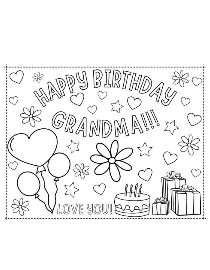 Free Printable Happy Birthday Grandma Art