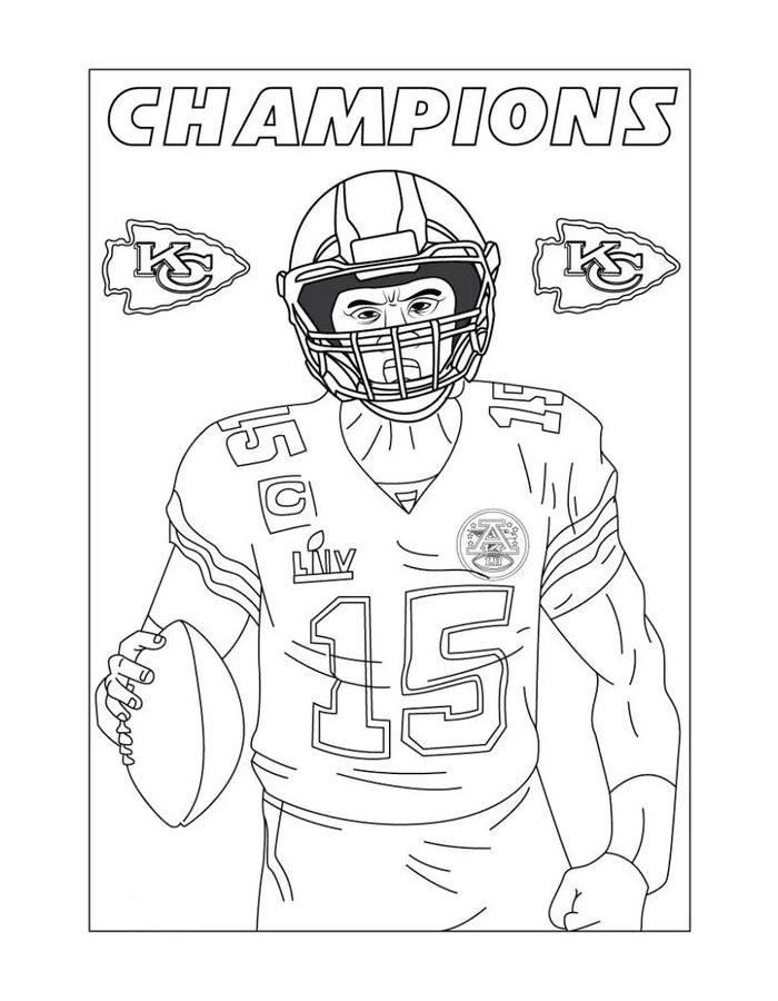 Free Printable Kansas City Chiefs For Kids Coloring Page