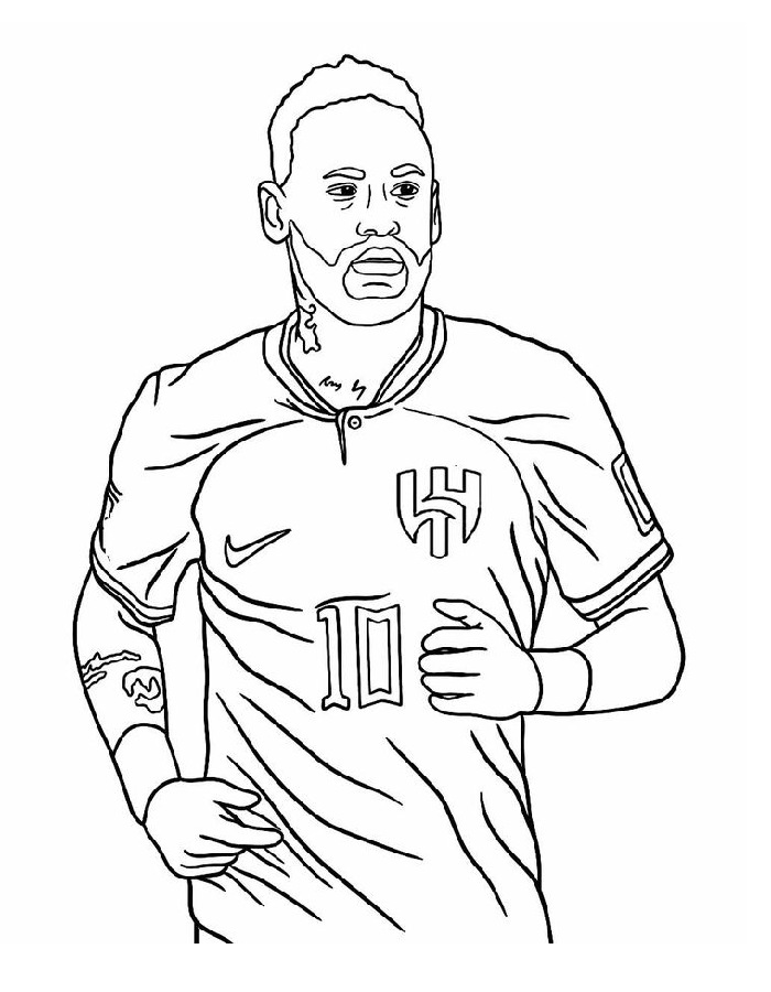Free Printable Neymar Coloring Page