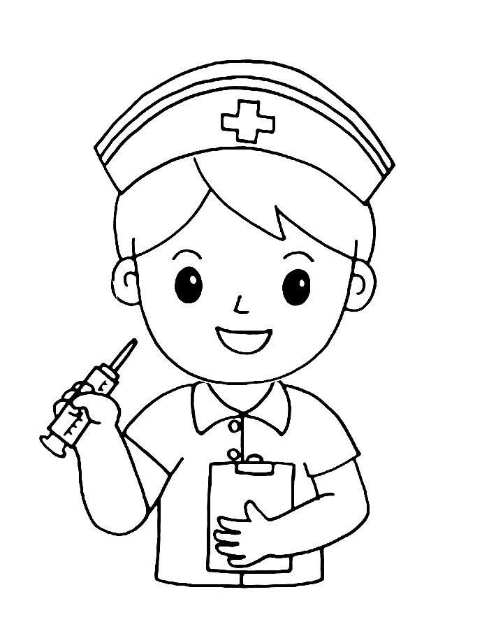 Free Printable Nurse Outline Coloring Page