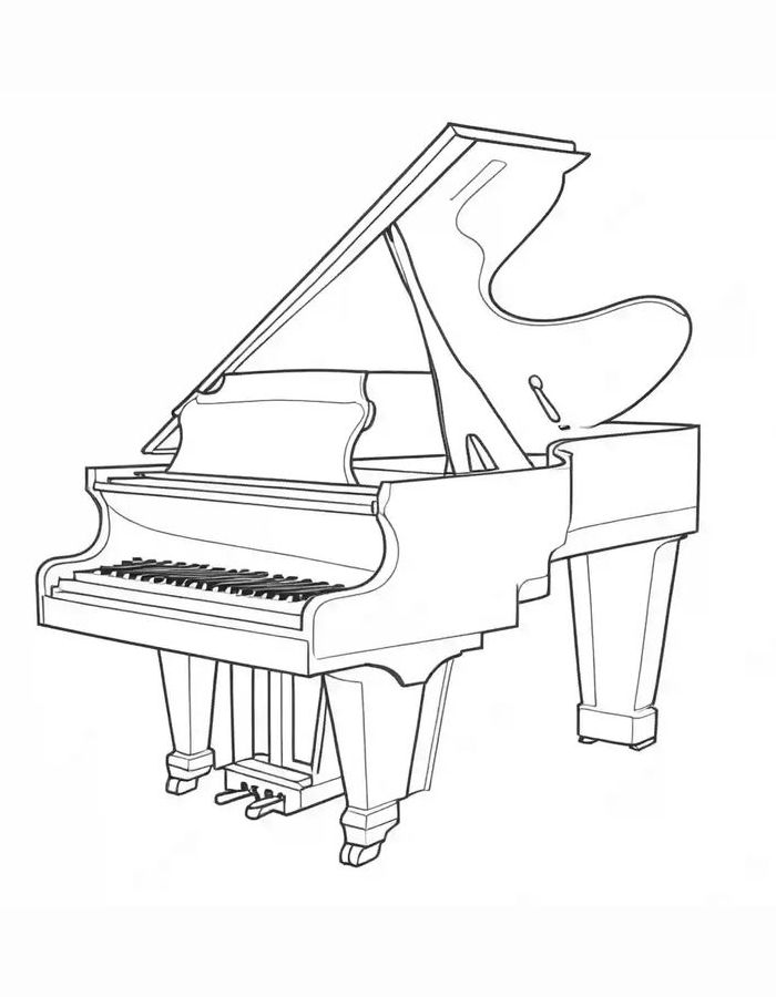 Free Printable Piano Coloring Page