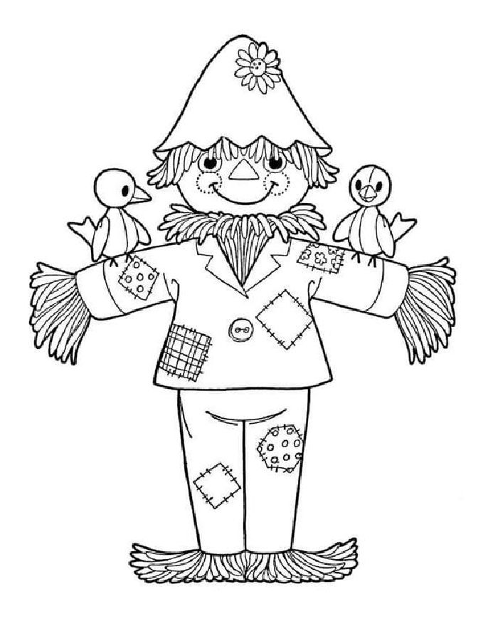 Free Printable Pictures Of Scarecrows Coloring Page