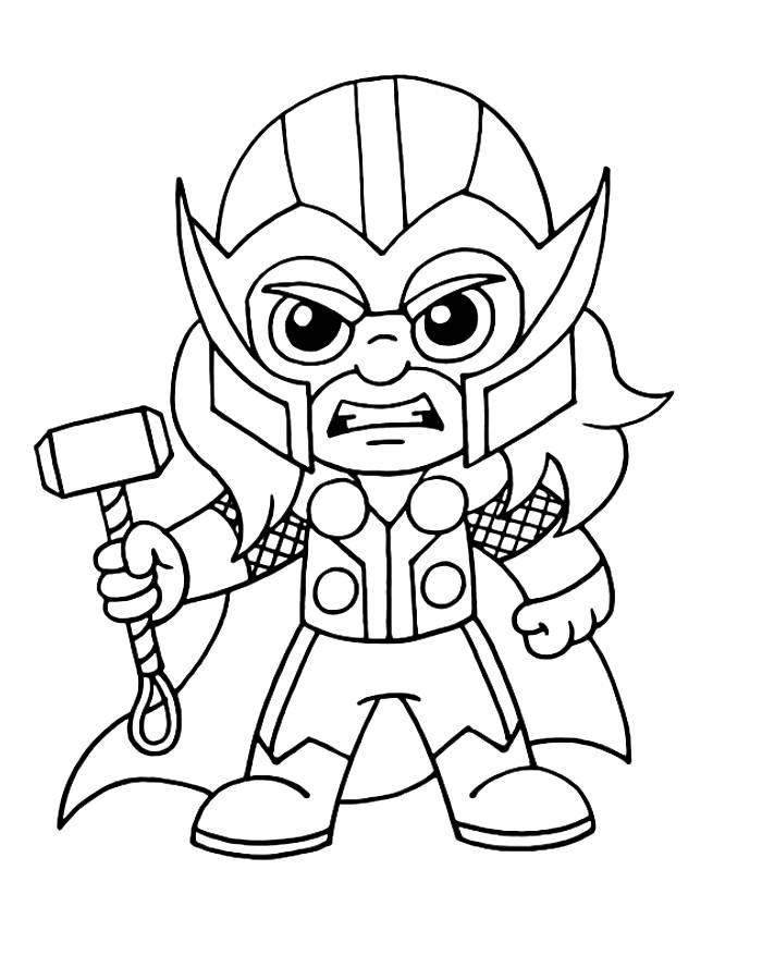 Free Printable Thor Coloring Page