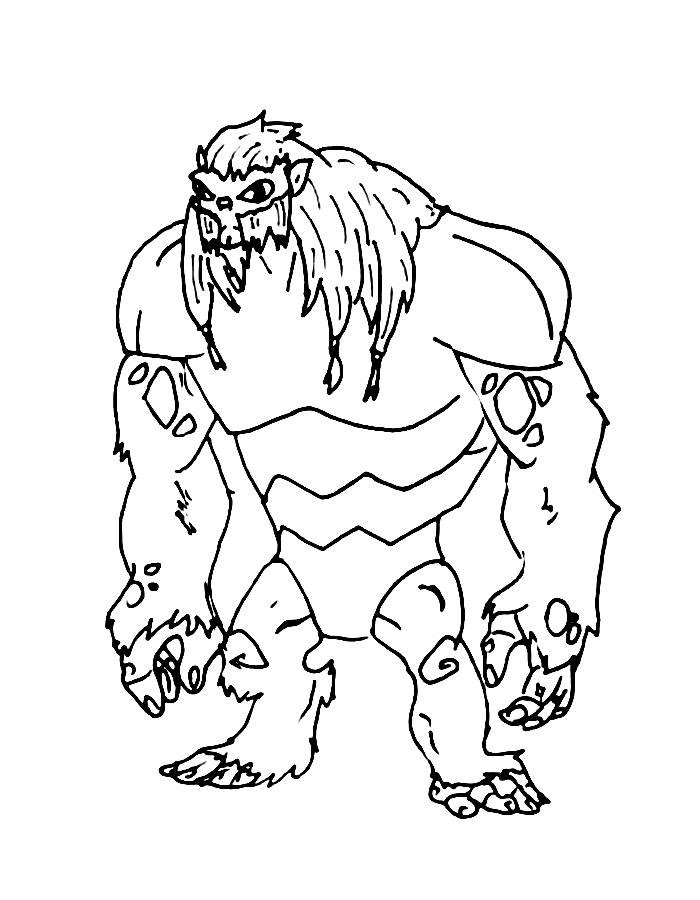 Free Scary Monsters Drawing Coloring Page