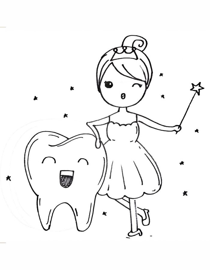 Tooth Fairy Coloring Pages Free Printable PDF 