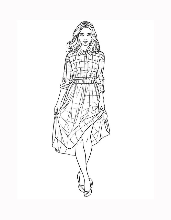 Full Size Fashion Coloring Page