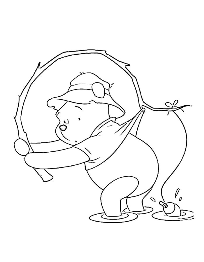 Funny Pooh Bear Coloring Page