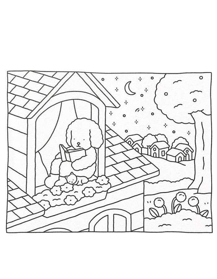 Fuzzy Hygge Clipart Fuzzy Hygge Clipart Coloring Page