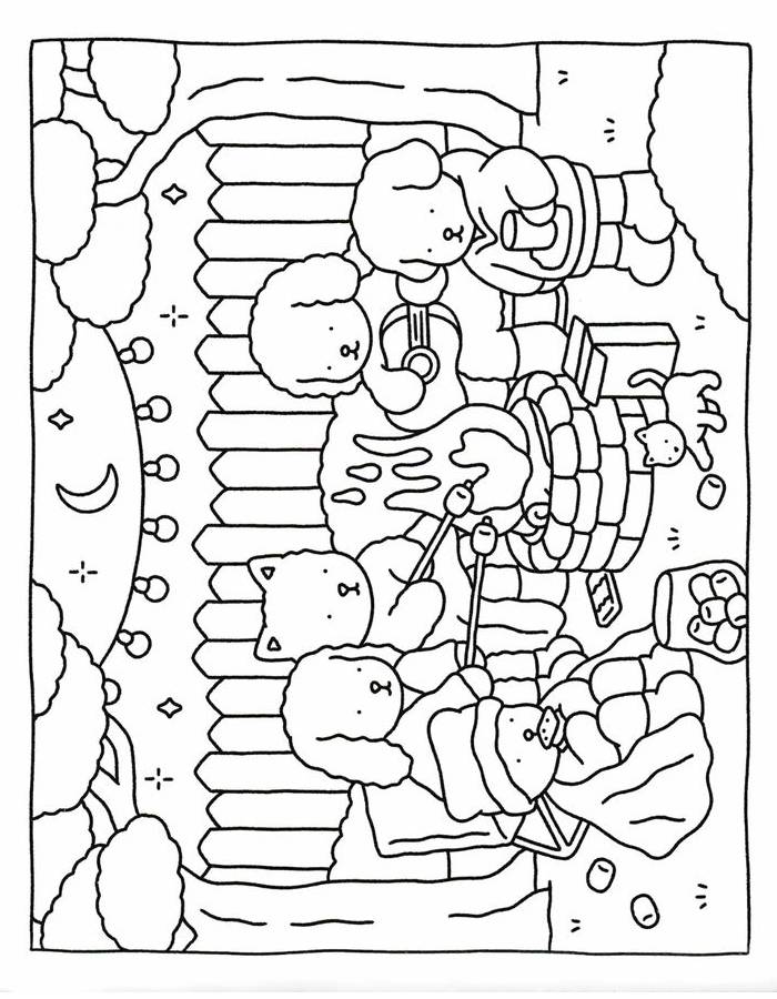 Fuzzy Hygge Drawing Fuzzy Hygge Drawing Coloring Page