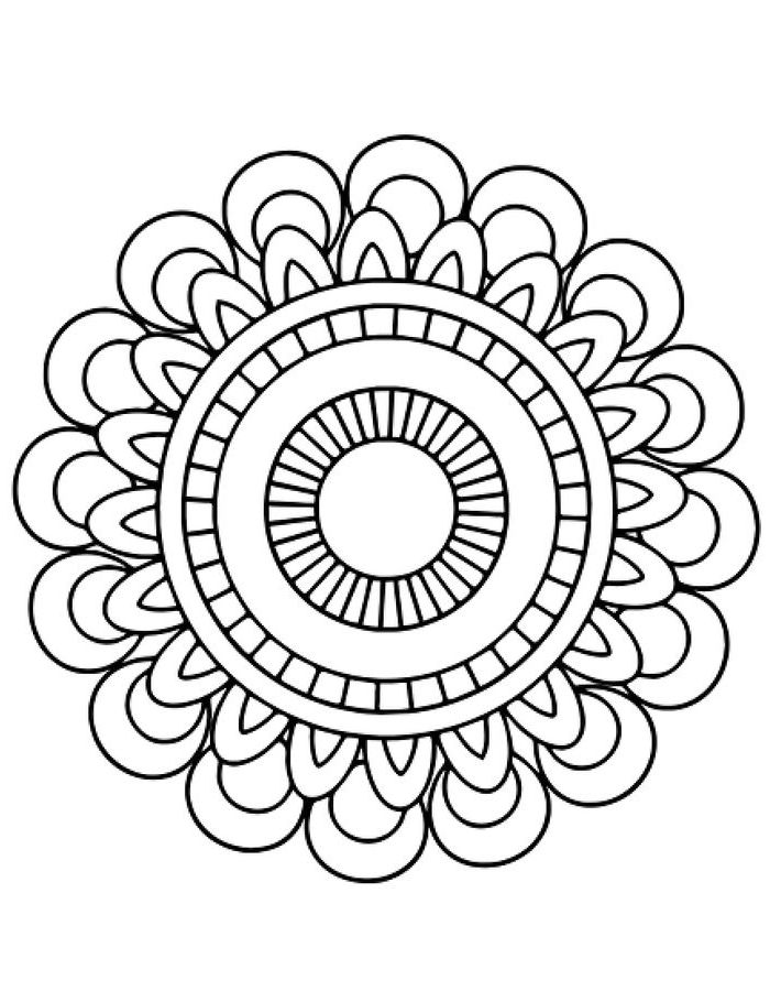 Geometric Mandala Coloring Page