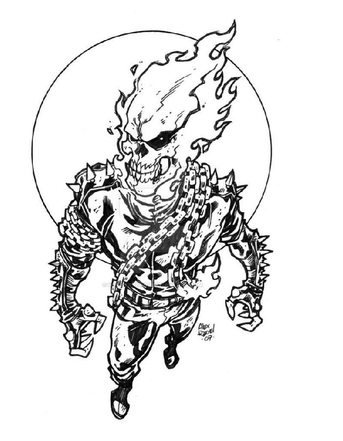 Ghost Rider Outline Pdf