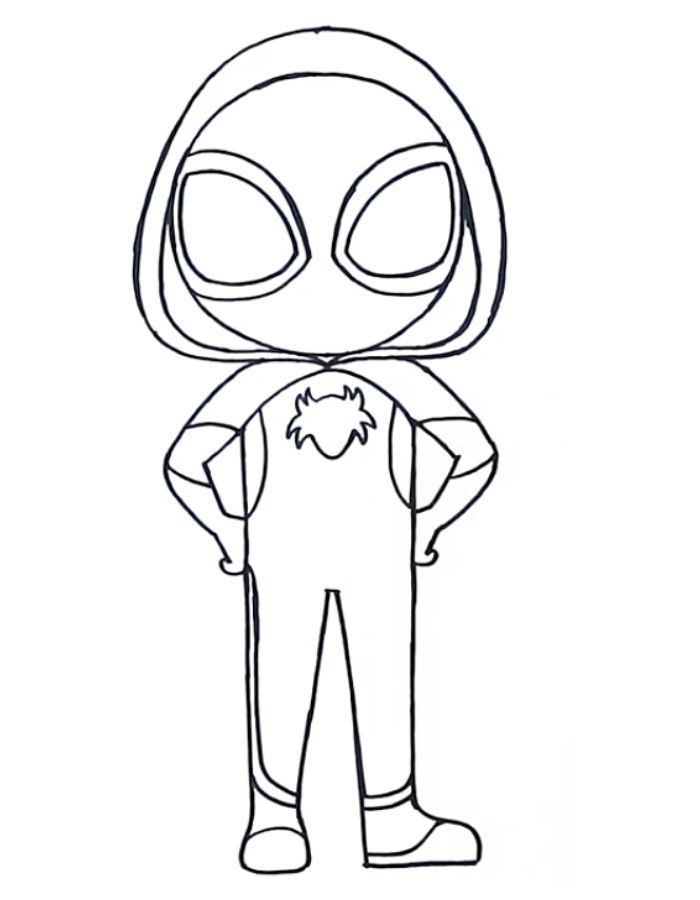 Ghost Spider Gwen Stacy Ghost Spider Gwen Stacy Coloring Page