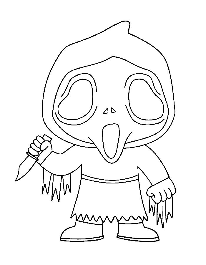 Ghostface Scream Coloring Page