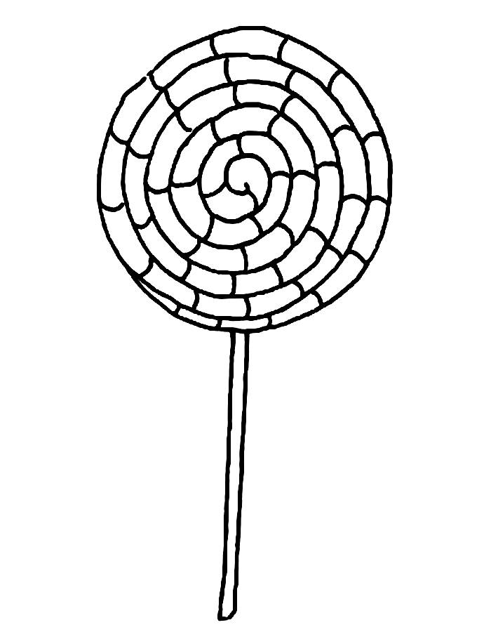 Giant Rainbow Lollipop Coloring Page