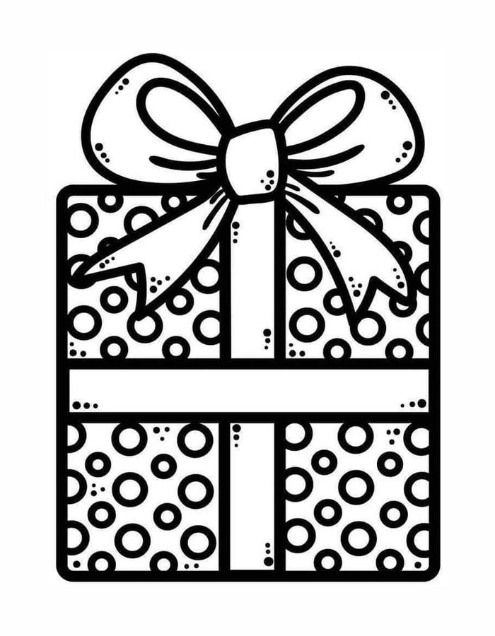 Gift Box Printable Pdf Coloring Page