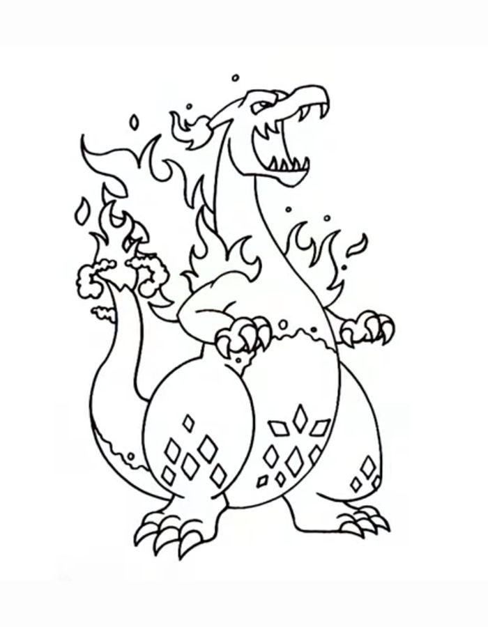 Gigantamax Charizard Pokemon Sword And Shield Coloring Page