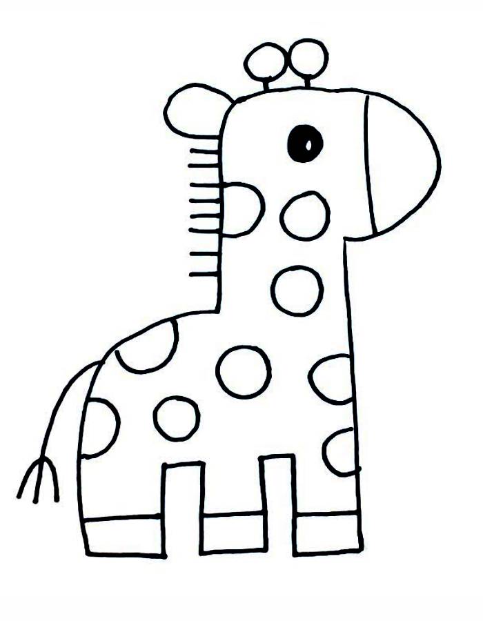 Giraffe Print Stencil Coloring Page