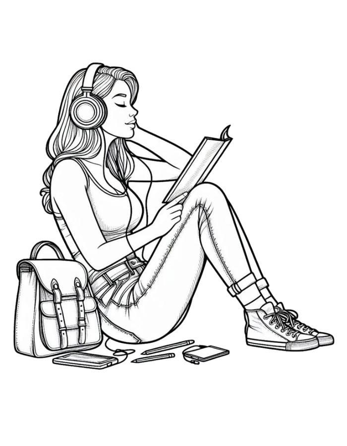 Girl Listening To Music