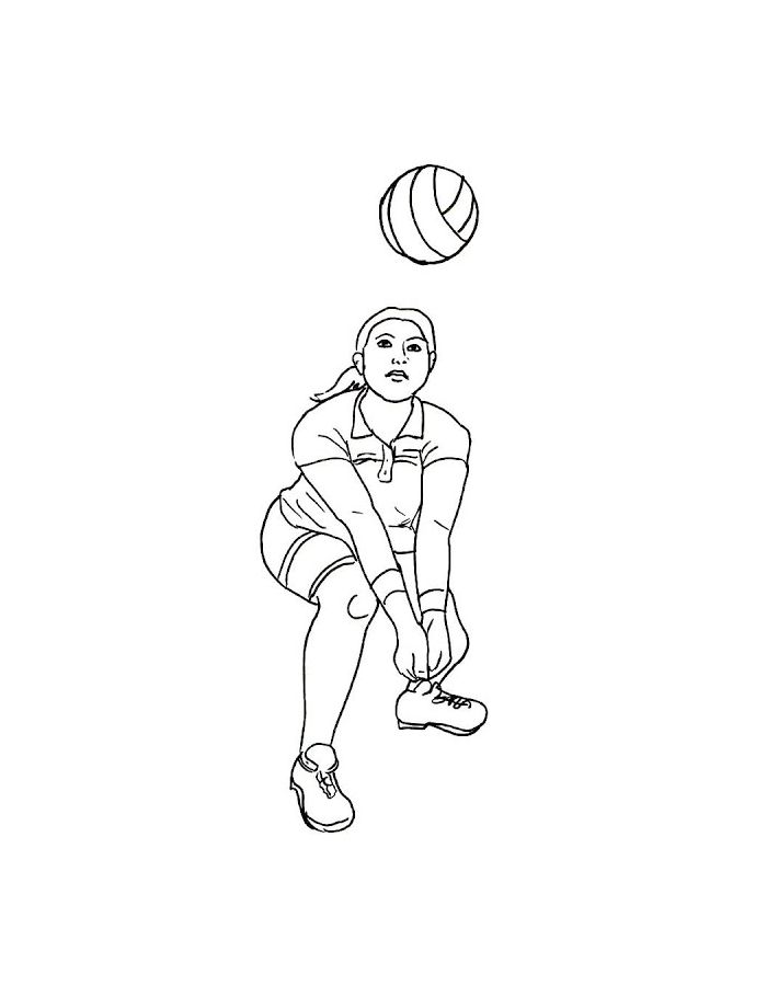 Girl Volleyball Player Drawing Coloring Page