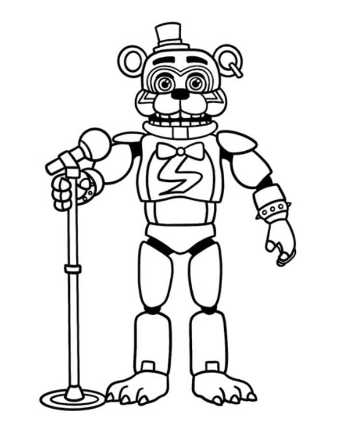 Glamrock Freddy Coloring Page