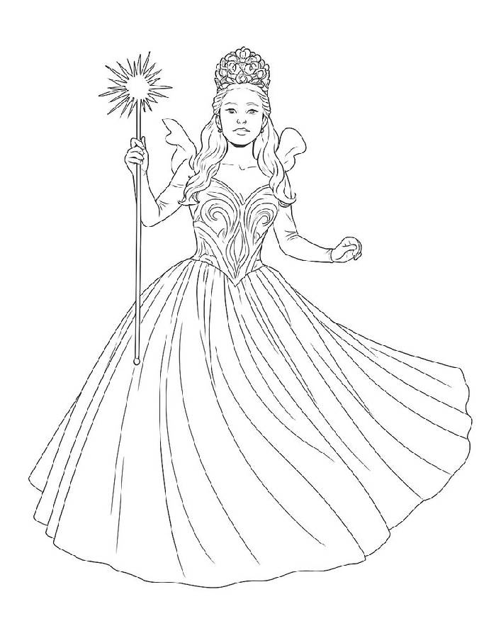 Glinda With Blue Dress To Color Coloring Page