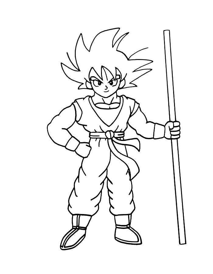 Goku Full Body From Dragon Ball Z  Coloring Page